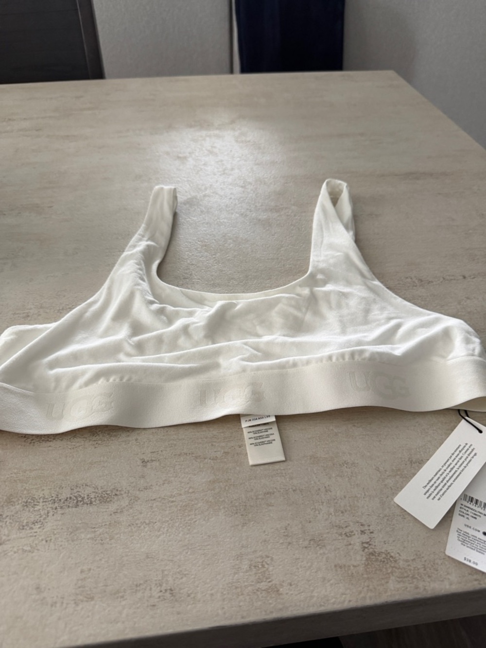 UGG Women's off White Gwendolyn Scoop Neck Bralette. XL - Picture 9 of 10